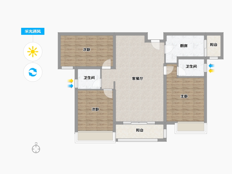 河南省-南阳市-锦绣前程-97.54-户型库-采光通风