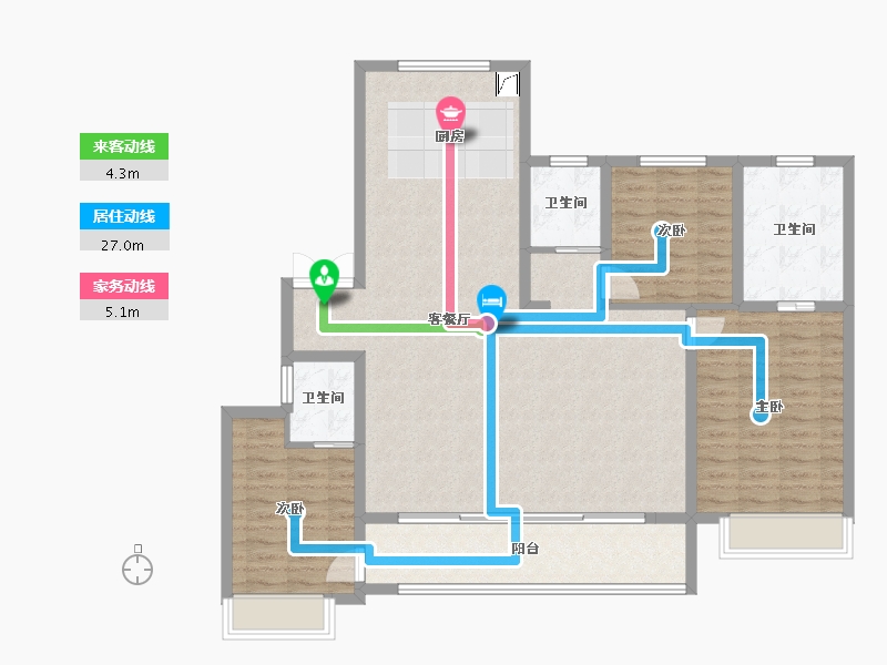 山东省-淄博市-蓝光雍锦半岛-124.74-户型库-动静线