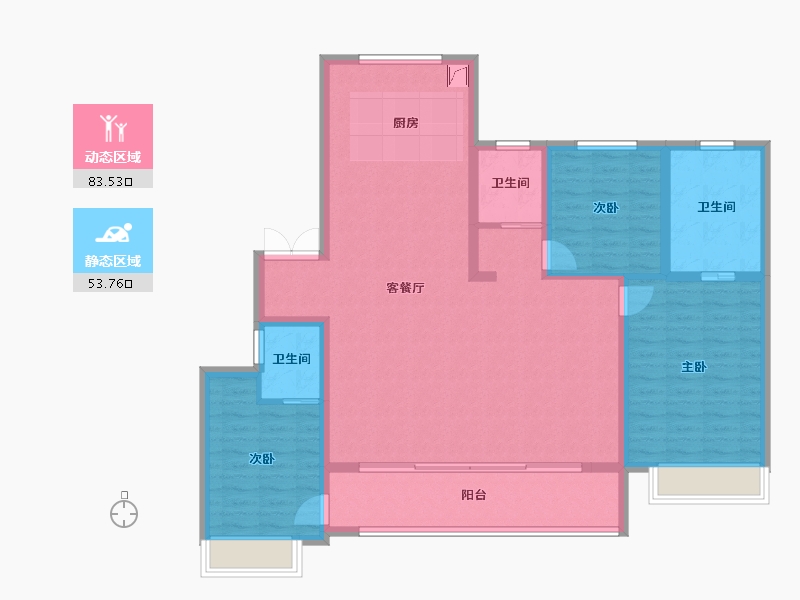 山东省-淄博市-蓝光雍锦半岛-124.74-户型库-动静分区