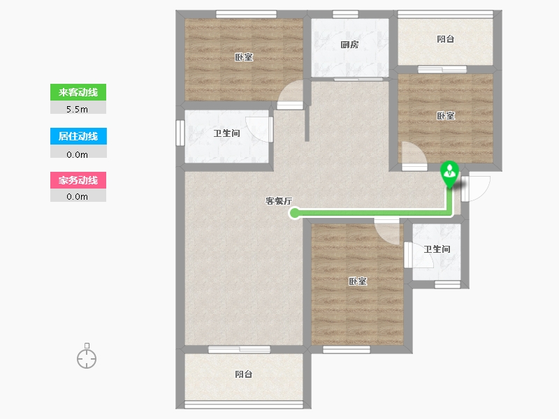 甘肃省-天水市-方大·皇城名府-86.37-户型库-动静线