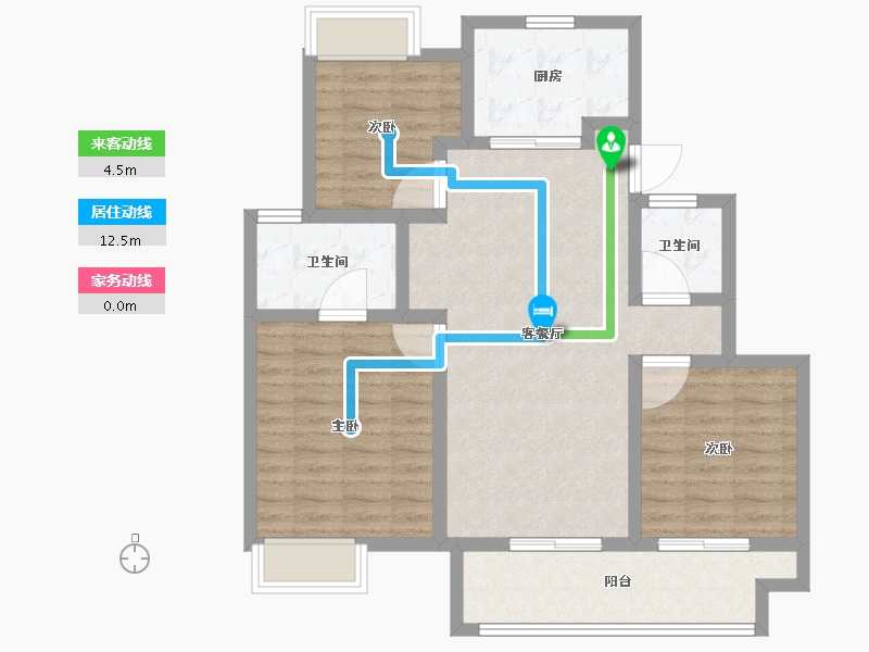 江苏省-镇江市-万科金域蓝湾-88.01-户型库-动静线