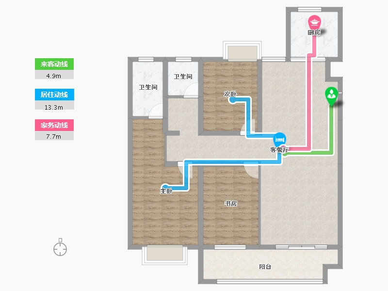 江苏省-淮安市-春和园-119.13-户型库-动静线