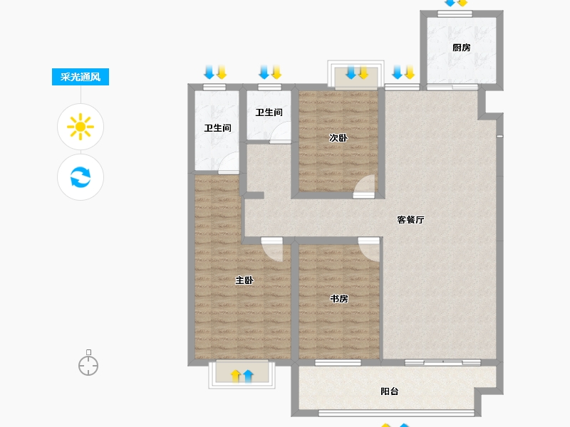 江苏省-淮安市-春和园-119.13-户型库-采光通风