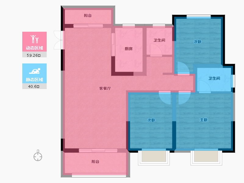 安徽省-安庆市-颐高·智慧城-87.70-户型库-动静分区