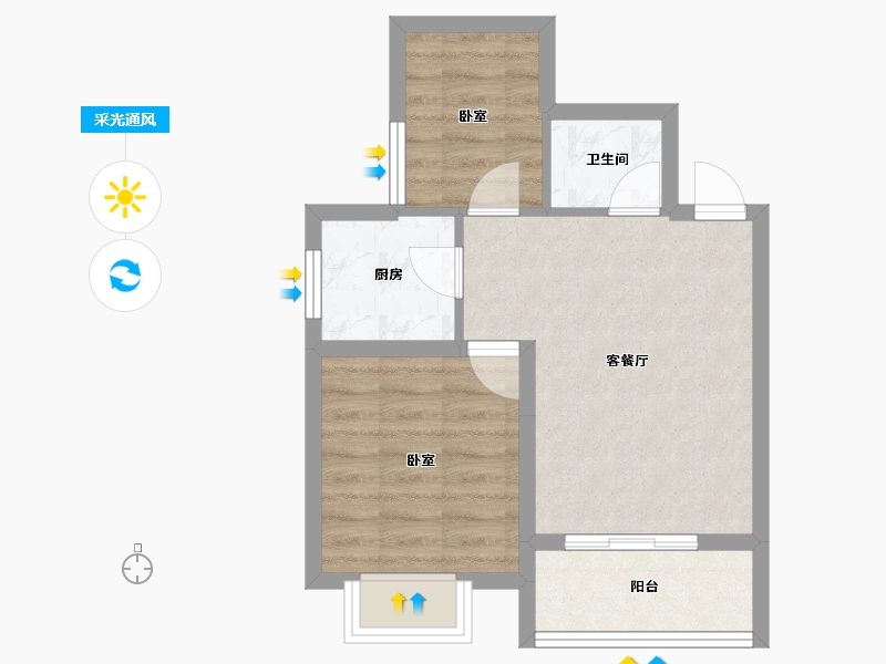 甘肃省-天水市-方大·皇城名府-46.22-户型库-采光通风