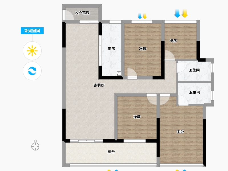 安徽省-安庆市-国建悦美城-113.48-户型库-采光通风