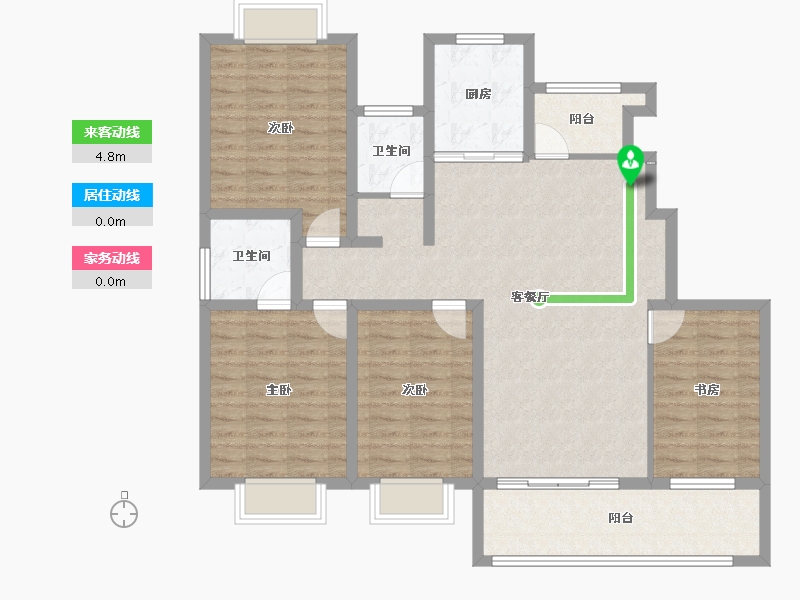 江苏省-淮安市-春和园-113.36-户型库-动静线