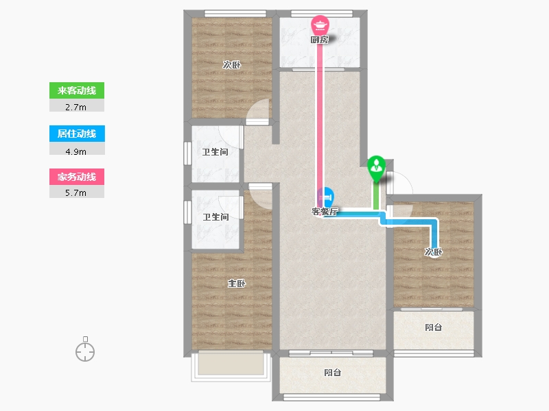 河北省-石家庄市-水韵华庭-86.68-户型库-动静线