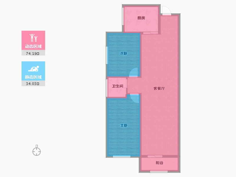 陕西省-宝鸡市-轩苑姜源华府-97.66-户型库-动静分区