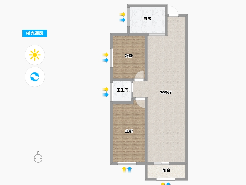 陕西省-宝鸡市-轩苑姜源华府-97.66-户型库-采光通风