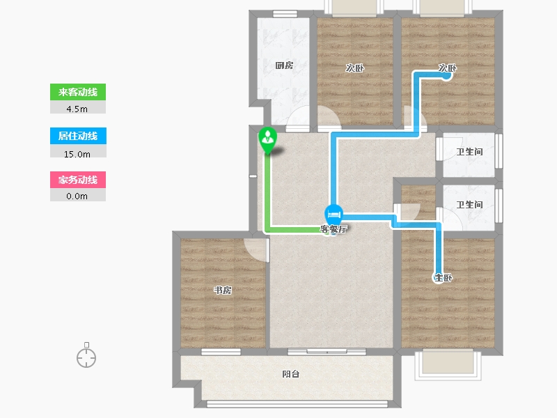 江苏省-淮安市-春和园-101.29-户型库-动静线