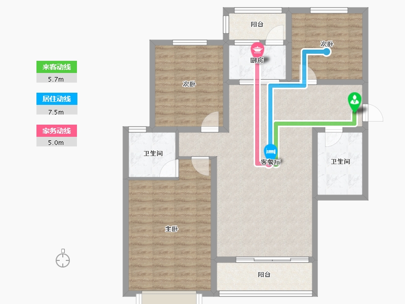 陕西省-铜川市-中弈家-120.00-户型库-动静线