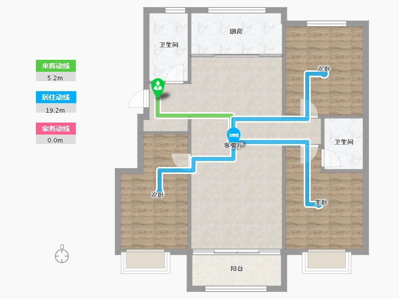 山东省-淄博市-锦绣淄江-103.99-户型库-动静线