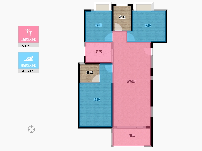 湖北省-宜昌市-保利山海大观-109.13-户型库-动静分区