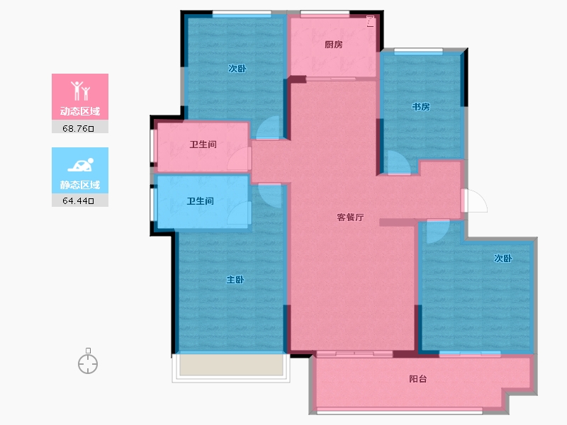 山东省-淄博市-明发桃花源著-120.00-户型库-动静分区