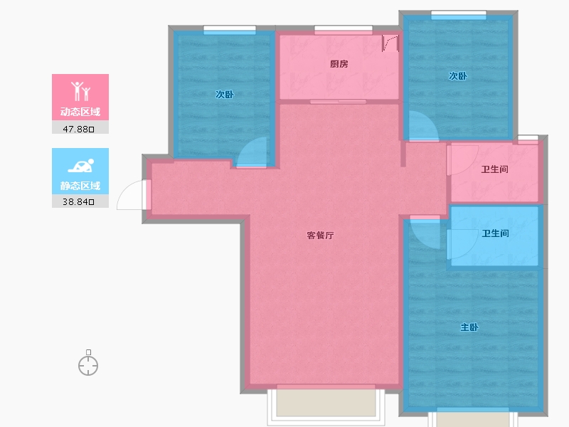 甘肃省-兰州市-铂悦兴隆府-94.82-户型库-动静分区