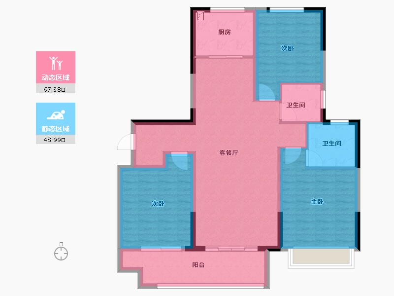 山东省-淄博市-明发桃花源著-104.75-户型库-动静分区