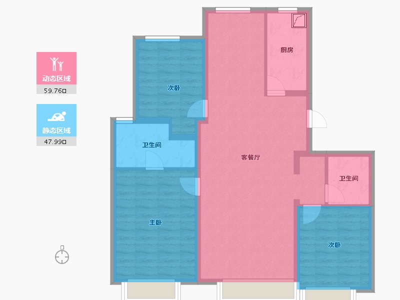 河北省-保定市-爱情城-96.64-户型库-动静分区