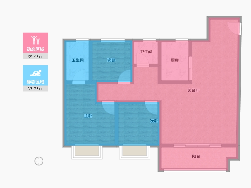 江苏省-镇江市-万科金域蓝湾-92.01-户型库-动静分区