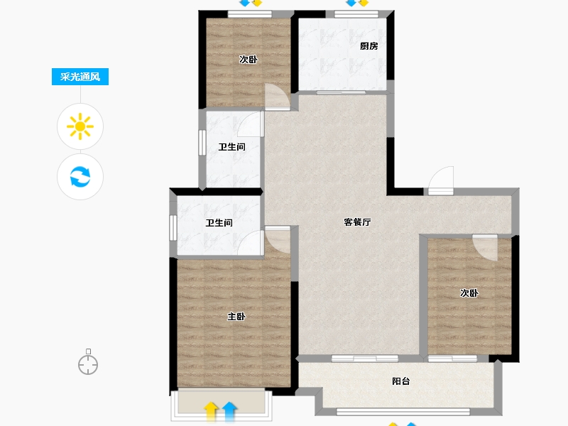 河南省-安阳市-同信景悦-102.40-户型库-采光通风