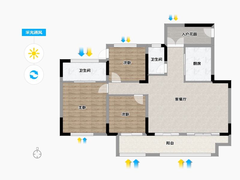 山东省-淄博市-明发桃花源著-110.00-户型库-采光通风