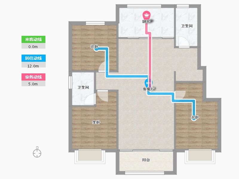 山东省-淄博市-锦绣淄江-96.27-户型库-动静线