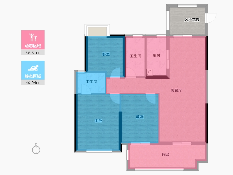 湖北省-黄冈市-润嘉·阳光城-95.96-户型库-动静分区