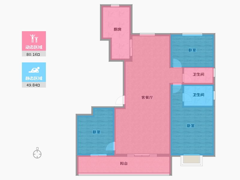 甘肃省-天水市-方大·皇城名府-117.37-户型库-动静分区