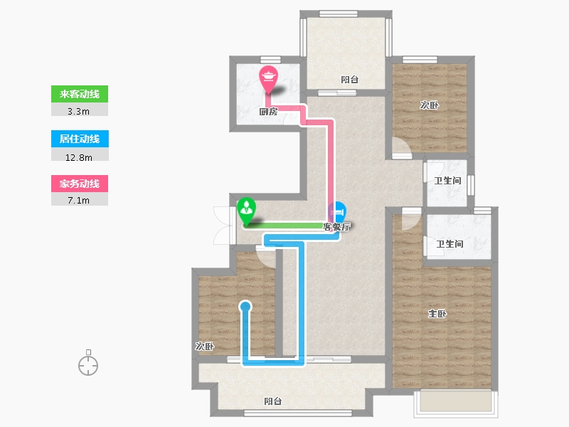 河南省-安阳市-林州建业尊府-108.00-户型库-动静线