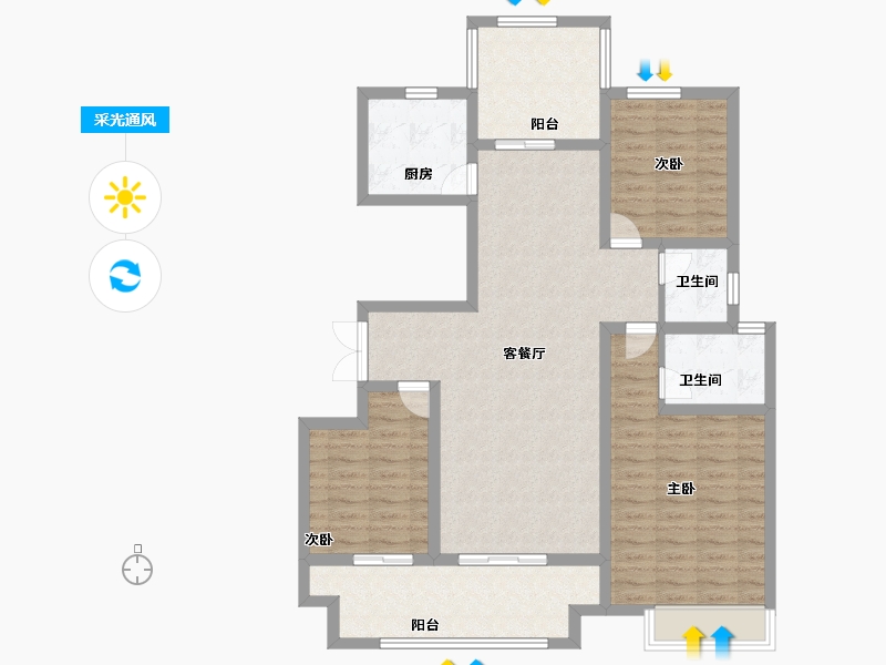 河南省-安阳市-林州建业尊府-108.00-户型库-采光通风