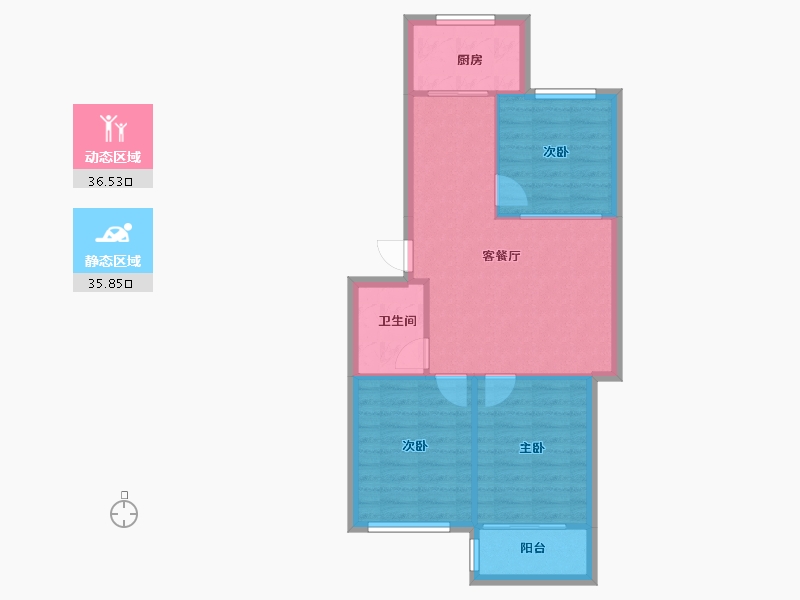 河北省-衡水市-恒茂城一期-67.71-户型库-动静分区