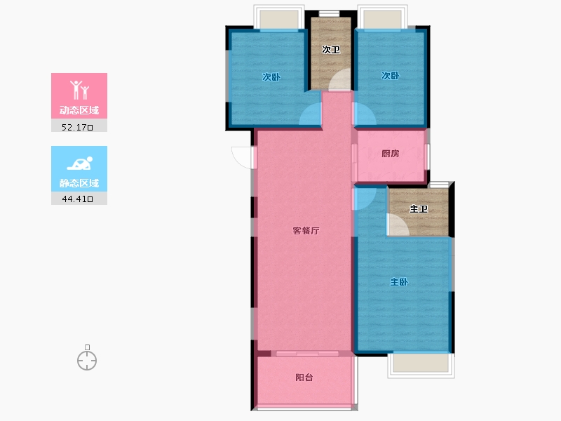 湖北省-宜昌市-保利山海大观-96.33-户型库-动静分区