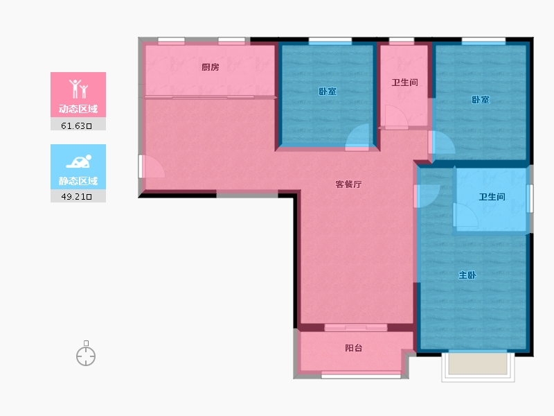 陕西省-渭南市-富士来-99.08-户型库-动静分区