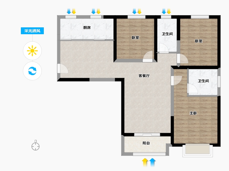 陕西省-渭南市-富士来-99.08-户型库-采光通风