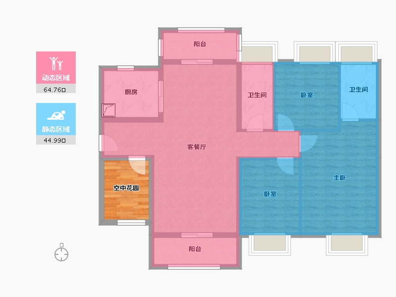 广东省-江门市-新会保利西海岸-104.52-户型库-动静分区