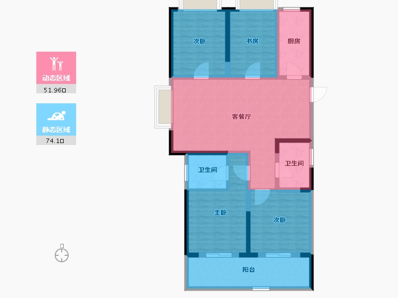 江苏省-淮安市-国联·和悦府-112.59-户型库-动静分区