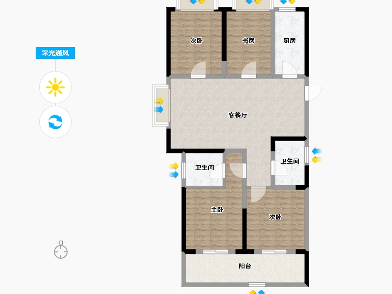 江苏省-淮安市-国联·和悦府-112.59-户型库-采光通风