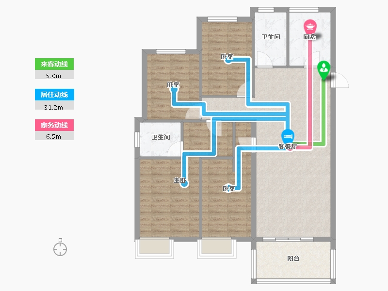 山东省-菏泽市-国璟府-104.46-户型库-动静线