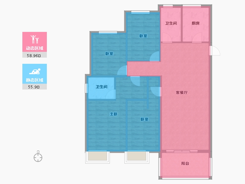 山东省-菏泽市-国璟府-104.46-户型库-动静分区