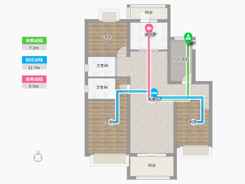 陕西省-渭南市-碧桂园同州首府-100.00-户型库-动静线