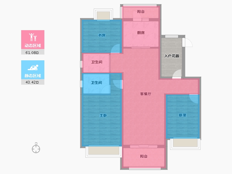 陕西省-渭南市-碧桂园同州首府-100.00-户型库-动静分区