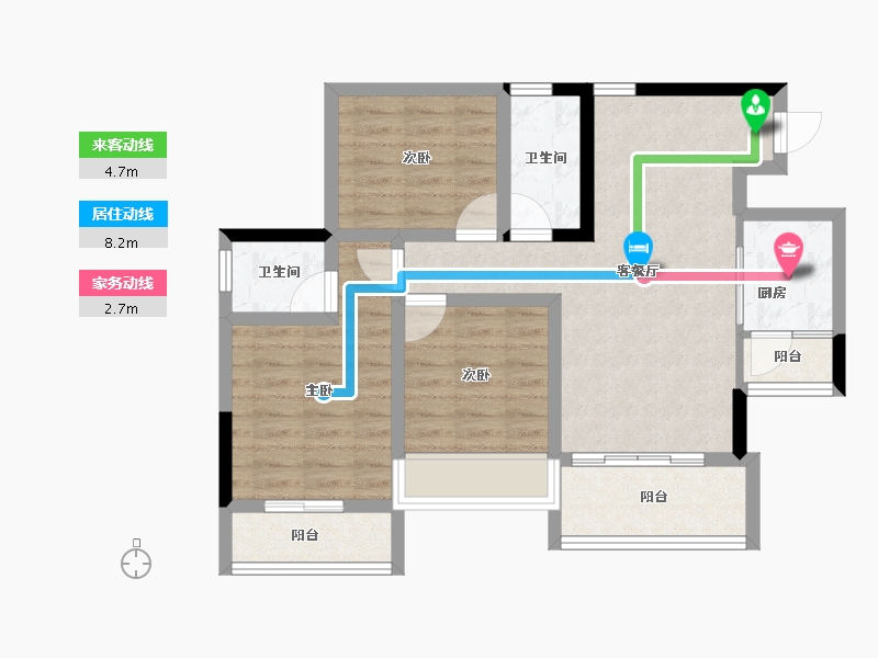 四川省-攀枝花市-鑫洋·天御城-73.91-户型库-动静线