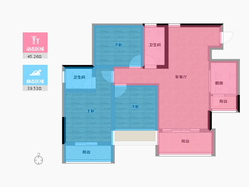 四川省-攀枝花市-鑫洋·天御城-73.91-户型库-动静分区