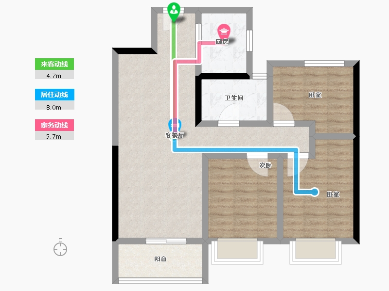 湖北省-鄂州市-融创澜岸大观-76.80-户型库-动静线