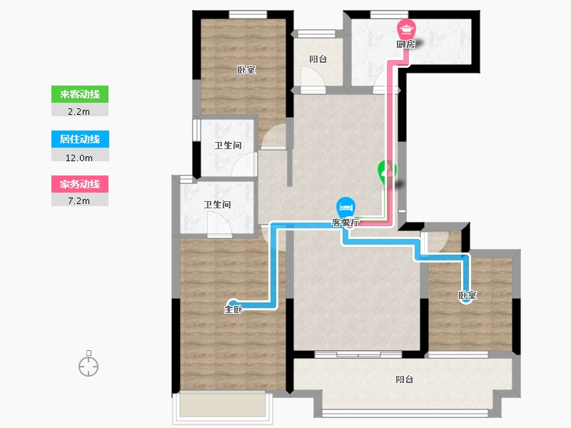 陕西省-渭南市-合创·锦悦府-92.39-户型库-动静线