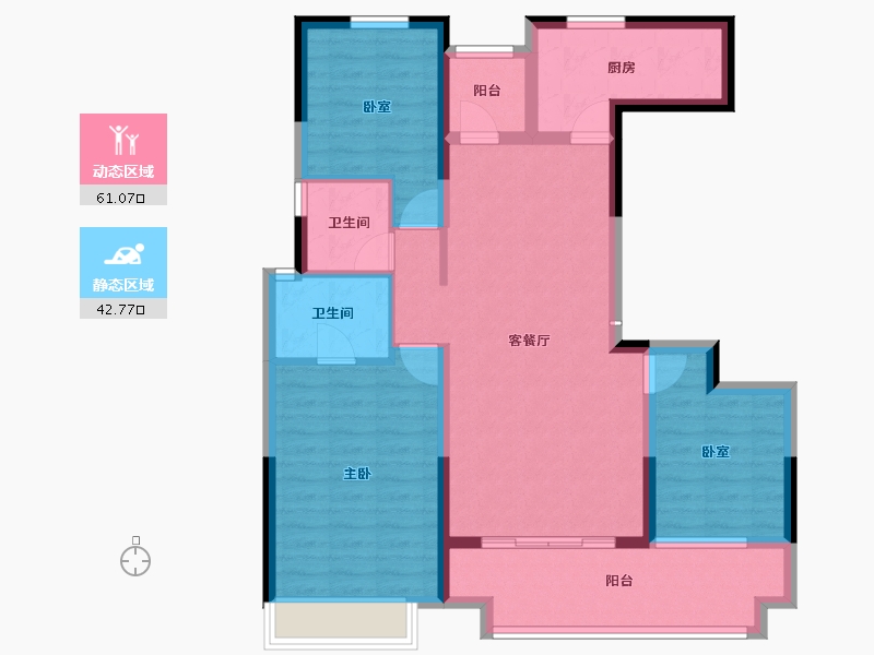 陕西省-渭南市-合创·锦悦府-92.39-户型库-动静分区