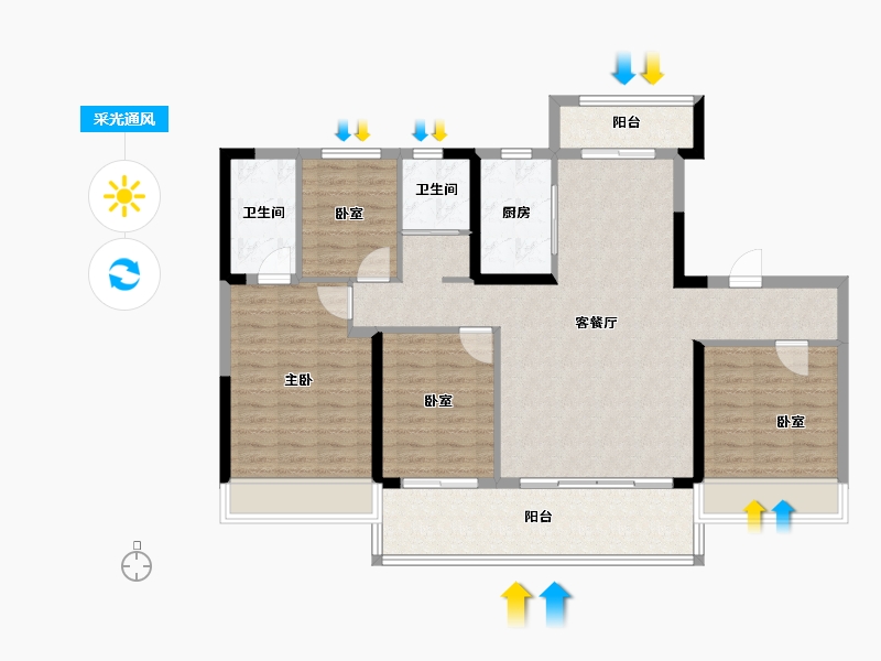 河南省-平顶山市-郏县碧桂园-112.06-户型库-采光通风