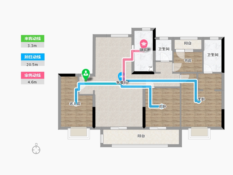 浙江省-宁波市-杭州湾碧桂园·中南海上传奇-115.00-户型库-动静线