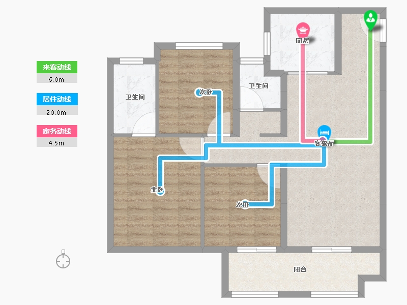 浙江省-湖州市-中南望樾澜庭-84.90-户型库-动静线