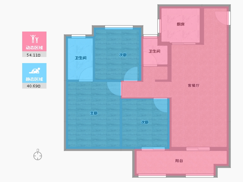 浙江省-湖州市-中南望樾澜庭-84.90-户型库-动静分区